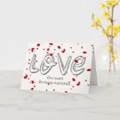 Jubileum Love Text met Falling Roos Petals Kaart (Gele Bloem)