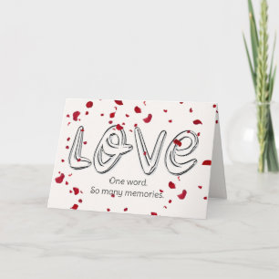 Jubileum Love Text met Falling Roos Petals Kaart