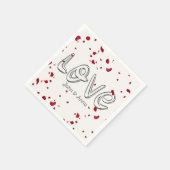 Jubileum Love Text met Roos Petals Servet (Hoek)