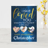 Jubileum Loved Husband Photo Collage Heart Kaart (Gele Bloem)