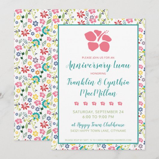 Jubileum Luau Kaart (Voorkant / Achterkant)