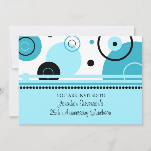 Jubileum Luncheon Invitations Blue Kaart (Voorkant)