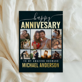 Jubileum man bruiloft | Vrouw Collage Foto Folie Wenskaart