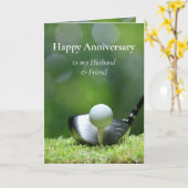 Jubileum man Friend Golf ballCourse Golfer Kaart (Gele Bloem)