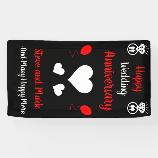 Jubileum Mannen bruiloft Spandoek (Horizontaal)