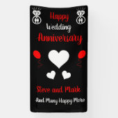 Jubileum Mannen bruiloft Spandoek (Verticaal)