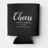 Jubileum  massief zwart gejuich bruiloft blikjeskoeler (Voorkant)