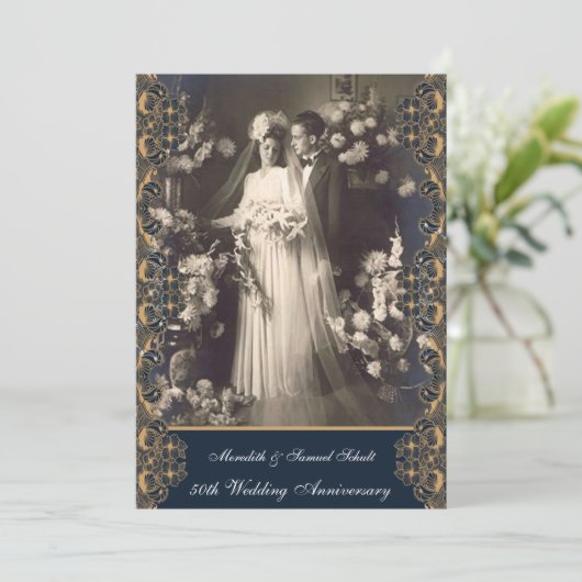 Jubileum met 50ste bruiloft Kaart (Staand voorkant)