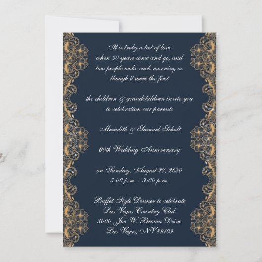  Jubileum met 50ste bruiloft Kaart (Achterkant)