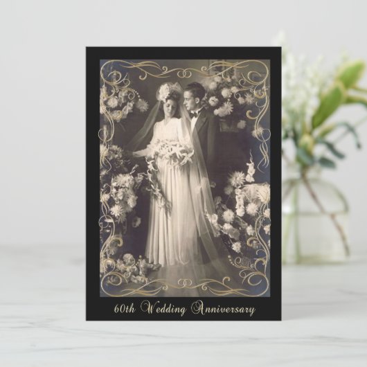  Jubileum met 60ste bruiloft Kaart (Staand voorkant)