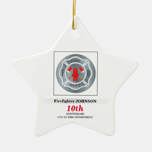 , Jubileum met brandafdeling Keramisch Ornament (Voorkant)