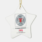 , Jubileum met brandafdeling Keramisch Ornament (Links)