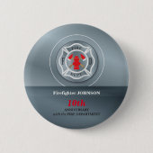 , Jubileum met brandafdeling Ronde Button 5,7 Cm (Voorkant)