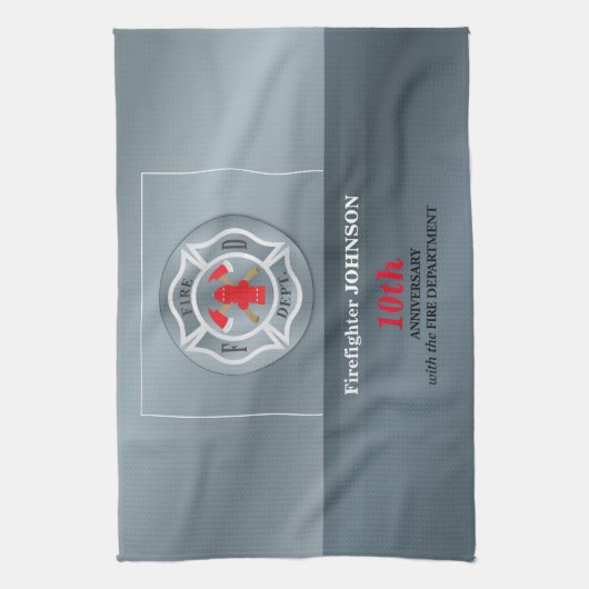 , Jubileum met brandafdeling Theedoek (Verticaal)