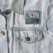 , Jubileum met brandafdeling Vierkante Button 5,1 Cm (In situ)