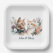 Jubileum met bruiloft op wit papieren bordje (Voorkant)