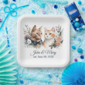 Jubileum met bruiloft op wit papieren bordje (Feest)