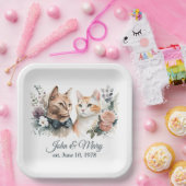 Jubileum met bruiloft op wit papieren bordje (Feest)