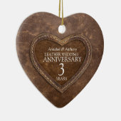 Jubileum met derde bruiloft Lederhart ornament