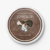 Jubileum met derde bruiloft papieren bordje (Voorkant)