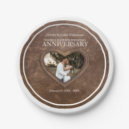 Jubileum met derde bruiloft papieren bordje