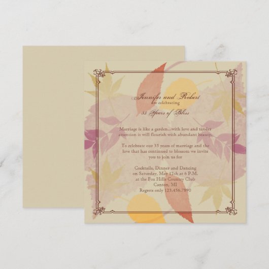 Jubileum met Herfstbladeren Kaart (Voorkant / Achterkant)