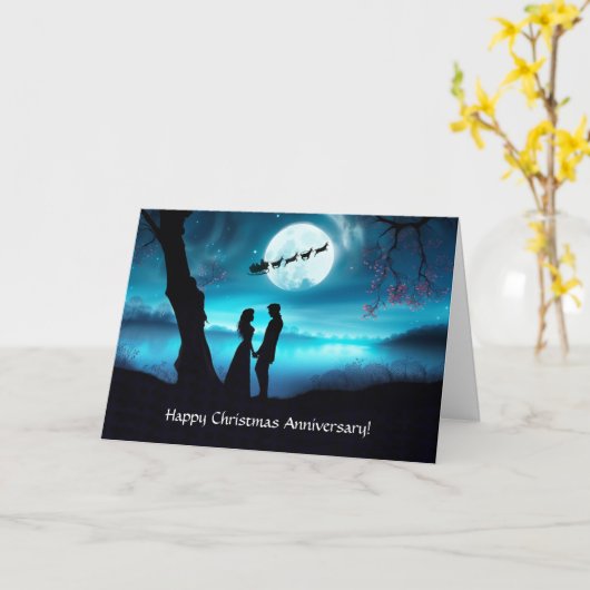 Jubileum met Kerst aangepaste tekst met koppel Kaart (Gele Bloem)