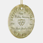 Jubileum met twee harten keramisch ornament (Rechts)