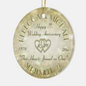 Jubileum met twee harten keramisch ornament (Links)