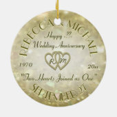 Jubileum met twee harten keramisch ornament (Achterkant)