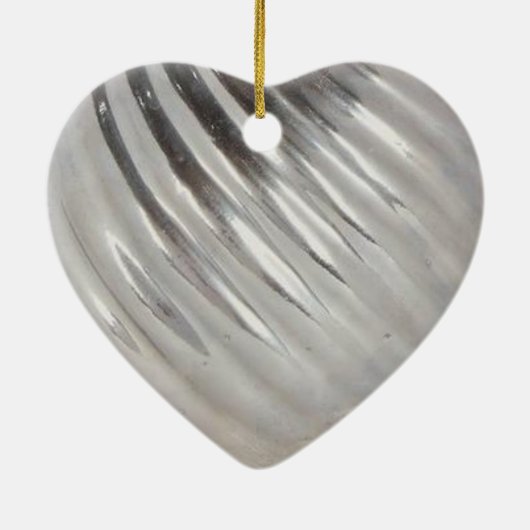 Jubileum met twintigste bruiloft Platinum Heart Keramisch Ornament (Achterkant)