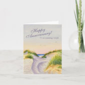 Jubileum met waterverf strandschilderingen kaart (Voorkant)