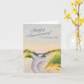 Jubileum met waterverf strandschilderingen kaart (Gele Bloem)