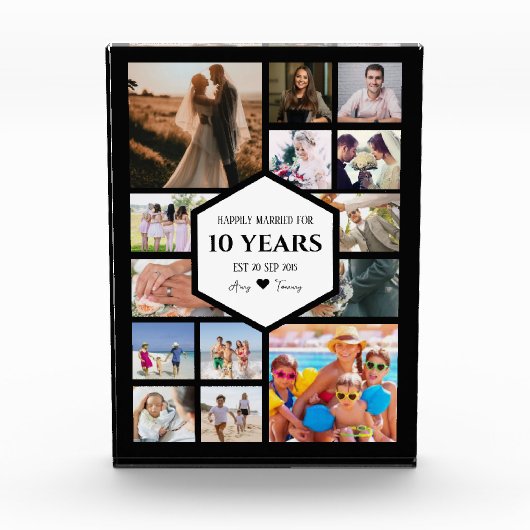 Jubileum met zeshoekig midden fotoblok (Voorkant)