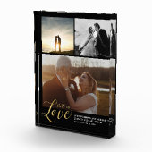 Jubileum met zwarte & goudliefde Gift Photo Block Fotoblokken (Rechts)