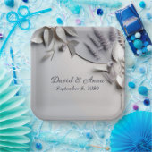 Jubileum Metallic Paper Flowers op zilver Papieren Bordje (Feest)