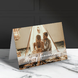 Jubileum Modern Foto | Happy Couple Pic & Name Kaart
