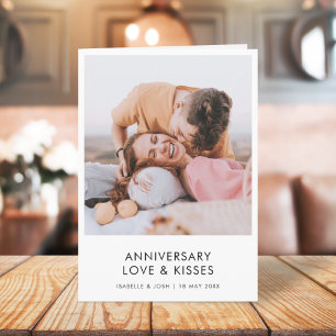 Jubileum Modern   Foto Love Kisses Stylish Kaart