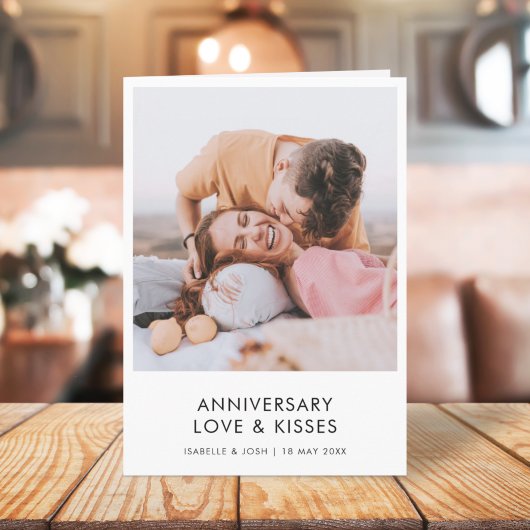 Jubileum Modern | Foto Love Kisses Stylish Kaart
