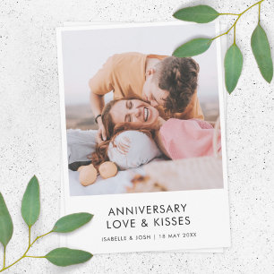 Jubileum Modern Photo Love Kisses Stylish Kaart