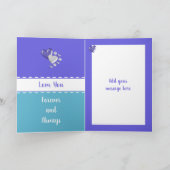 Jubileum mooie vrouw paarse turquoise foto kaart (Binnen)