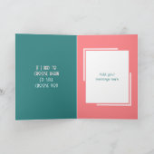 Jubileum mooie vrouw roze groene foto kaart (Binnen)