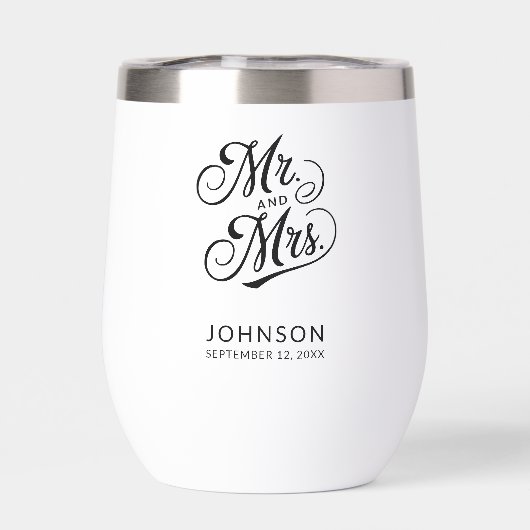 Jubileum Mr & Mrs Modern Elegant Script (Achterkant)