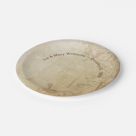 Jubileum najaar stempelpartij papieren bordje (Gekanteld)