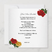 Jubileum nodigt White Red Yellow Rose Floral uit Kaart (Achterkant)