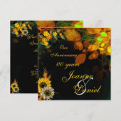 Jubileum nodigt zonbloemen in het najaar uit kaart (Voorkant / Achterkant)