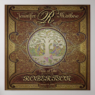 Jubileum of bruiloftsboom poster