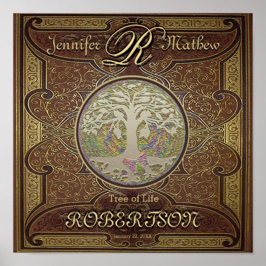 Jubileum of bruiloftsboom poster (Voorkant)