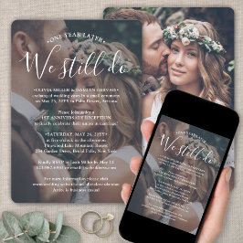 Jubileum Ontvangen Foto en wittekstok Kaart