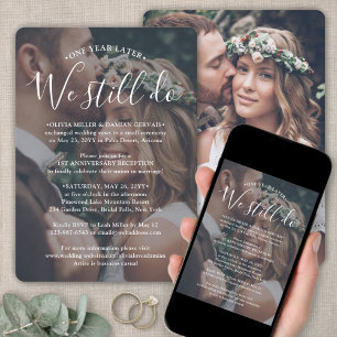 Jubileum Ontvangen Foto en wittekstok Kaart